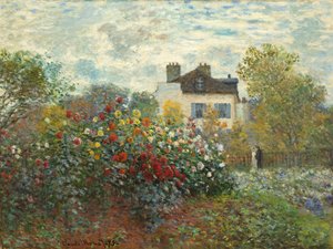 アルジャントゥイユのアーティストの庭（ダリアとの庭の隅）、1873